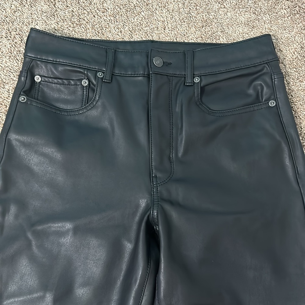 American eagle leather flare pants. Barely worn!